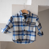 Mini-Flanellhemd Blau Kariert