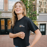 Women's Cropped Hemp Breastfeeding T-Shirt - No Sleep Club